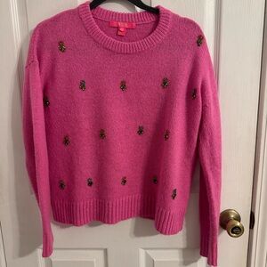 Lilly Pulitzer Stilla Sweater in Bright Lilac Rose Rhinestones